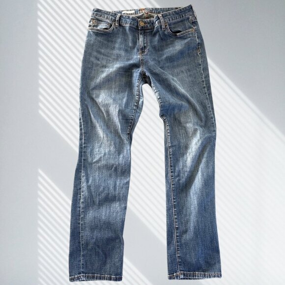 kut from the kloth womens jeans 14 blue denim katy boyfriend mid rise preowned - Picture 1 of 11